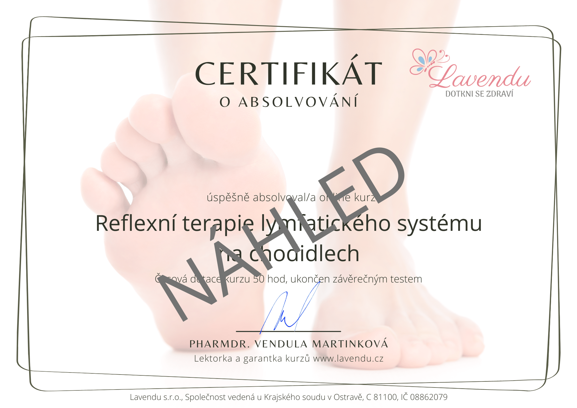 NÁhled CertifikÁt Lymfa